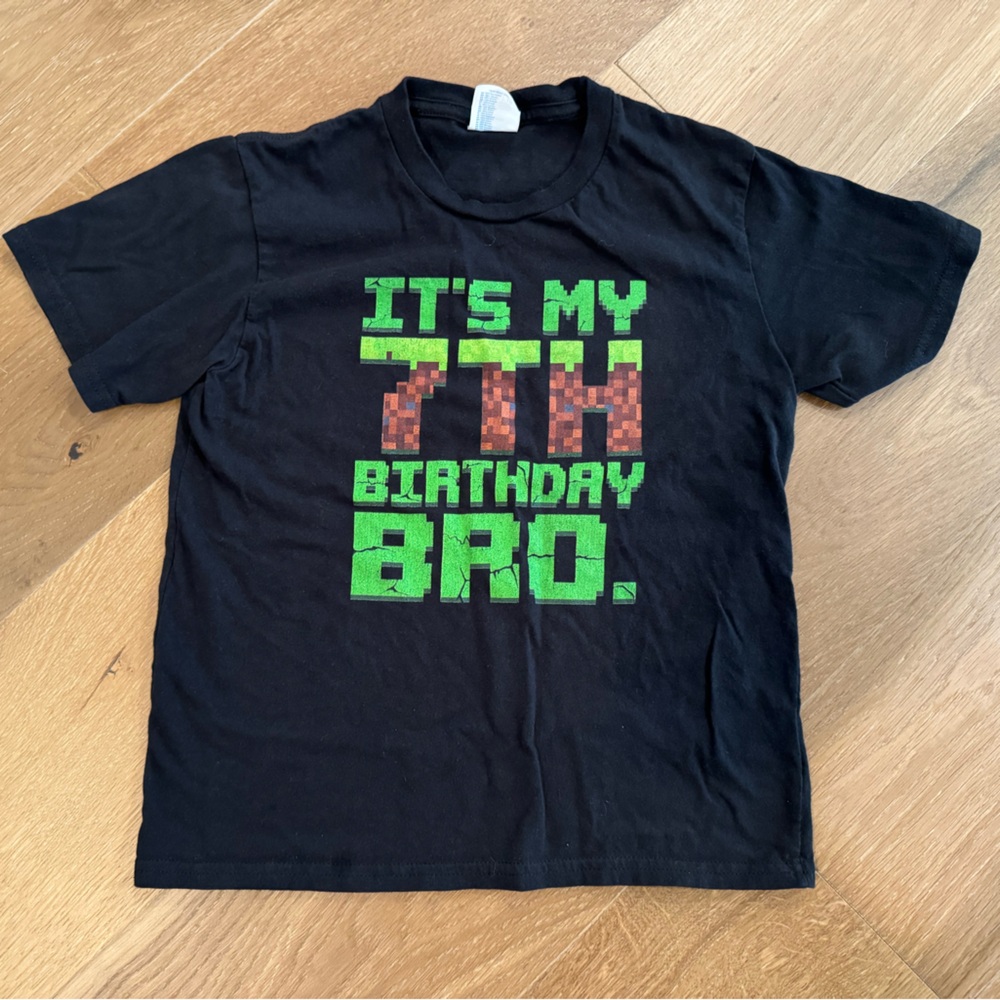 SOLD—Kids Black Gamer Themed Birthday T-Shirt